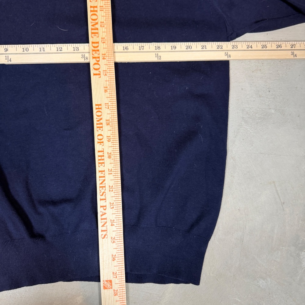 Polo Ralph Lauren Mens XL Navy Blue Pima Cotton V-Neck Sweater‎ Red Pony Logo - Picture 5 of 5
